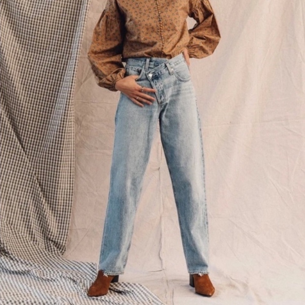 Agolde Light Wash Straight Leg Jeans